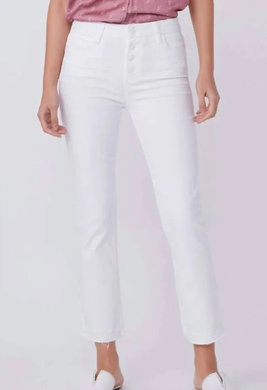 Cindy Crop Jeans In Cool White