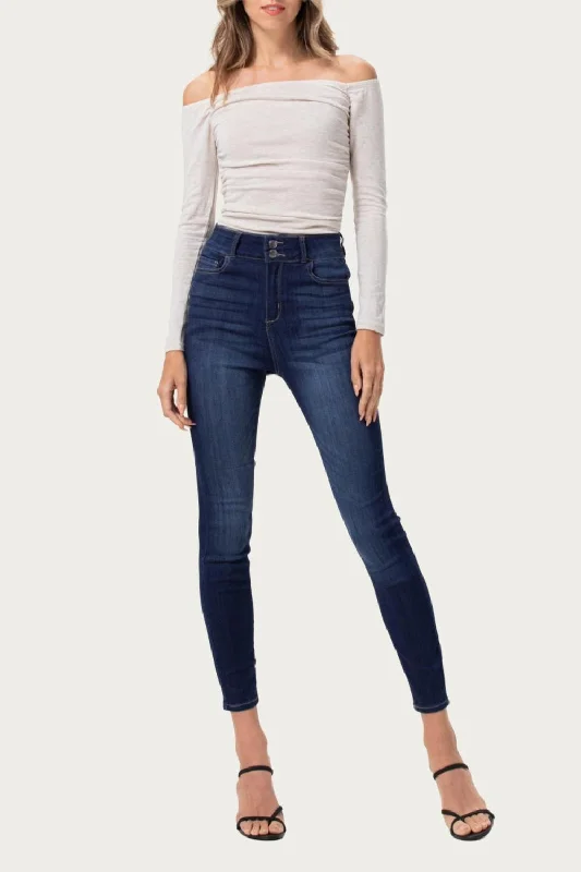 High-Rise Stretch Skinny Jeans In Dark Denim