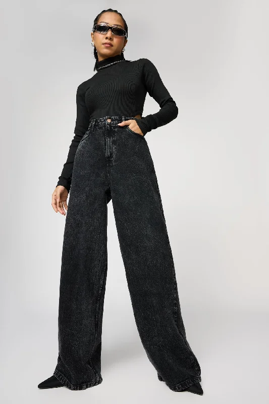 Retro Rebel Black Super Flare Jeans