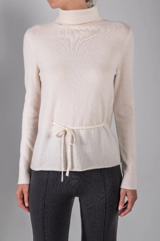 CASHMERE BELTED TURTLENECK