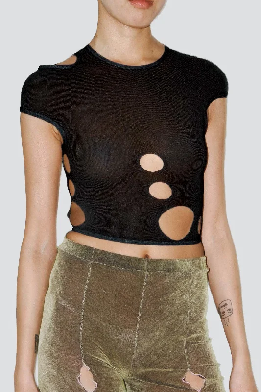 Onyx Sheer Cutout Top