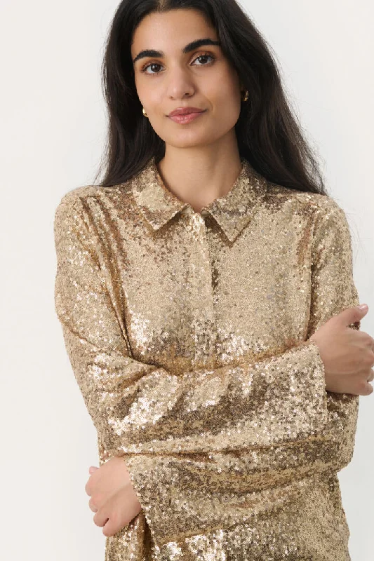 Part Two Mabelle Shirt in Gold Sequin