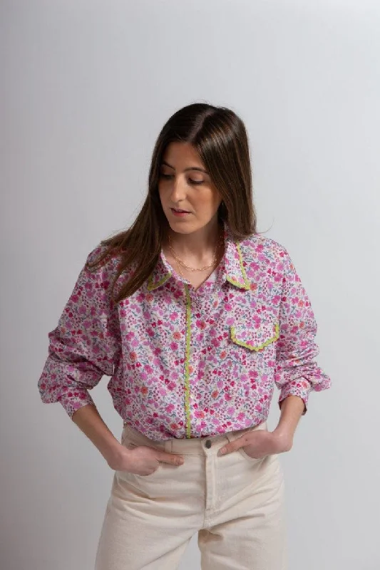 Theodore oversized shirt - pink floral