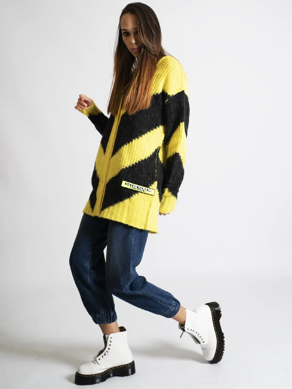 Cardigan Maxi  Lemon/Black