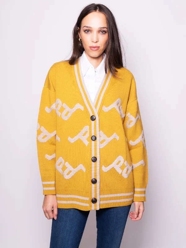 Cardigan Stile College Oversize Bruciato/Beige